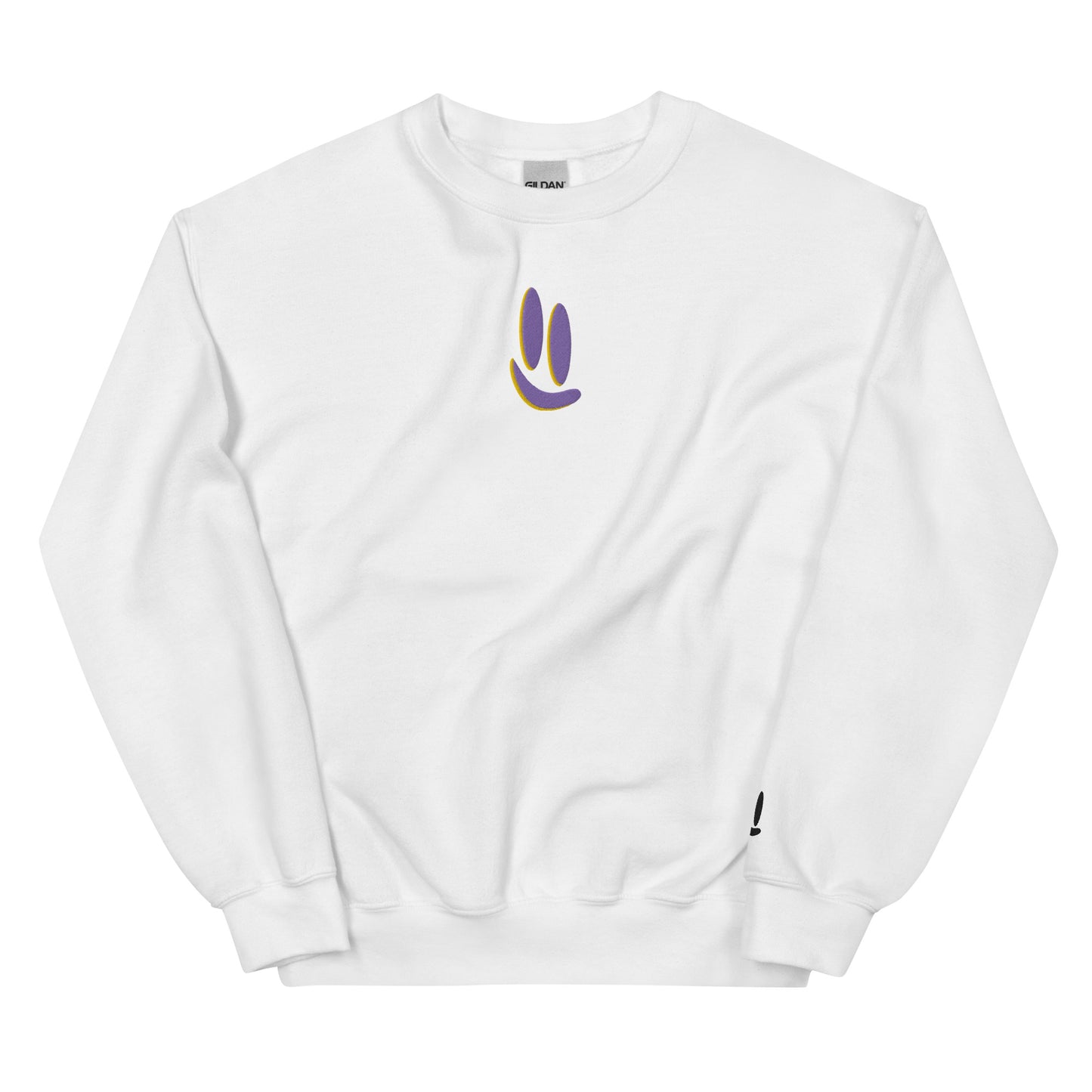 Smile More - Purple and Gold Embroidered Unisex Sweatshirt