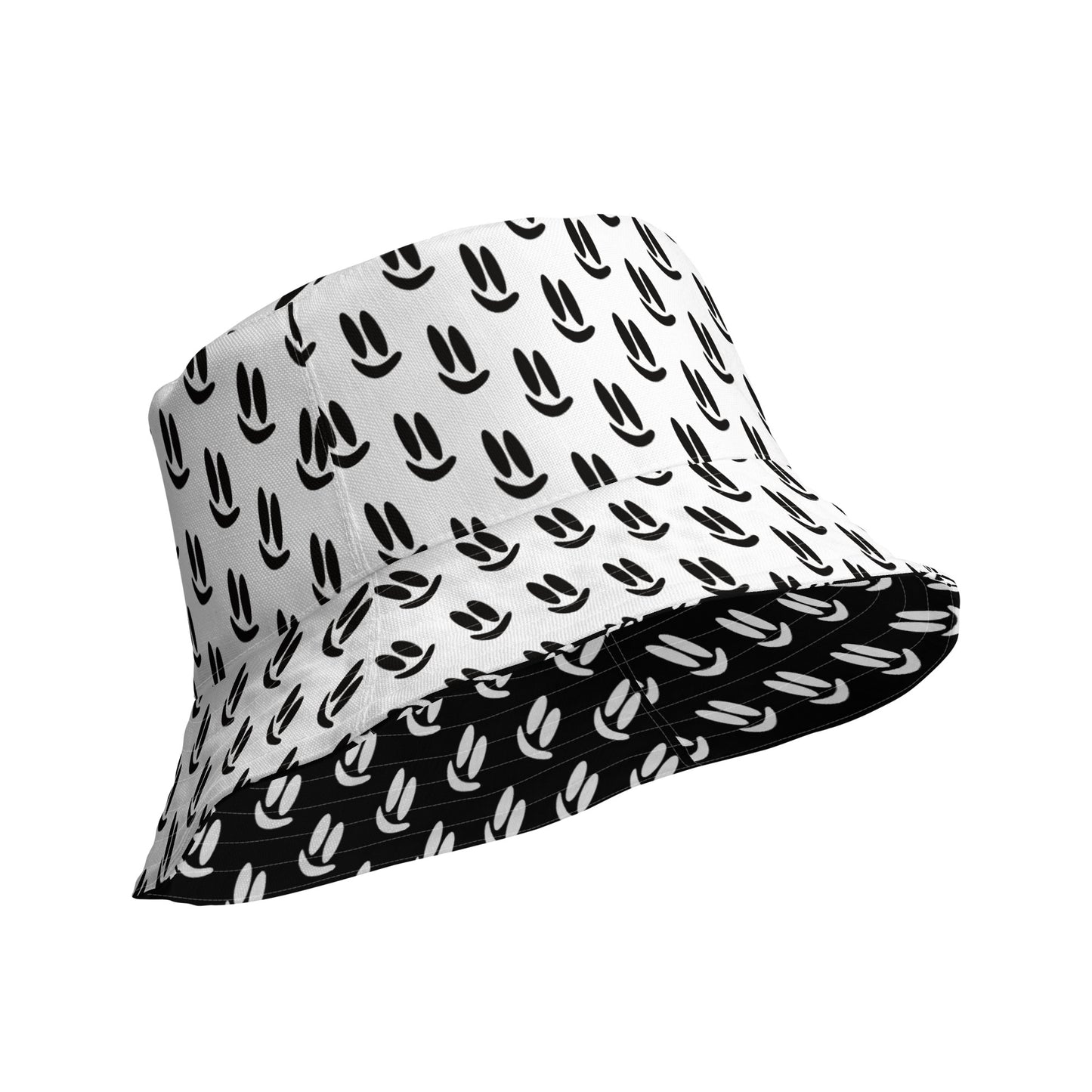 Smile More - Black and White Reversible Bucket Hat