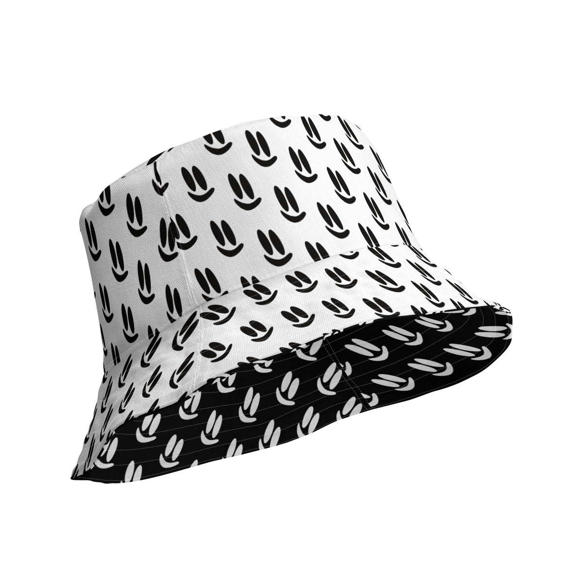 Smile More - Black and White Reversible Bucket Hat – Grin & Vibe