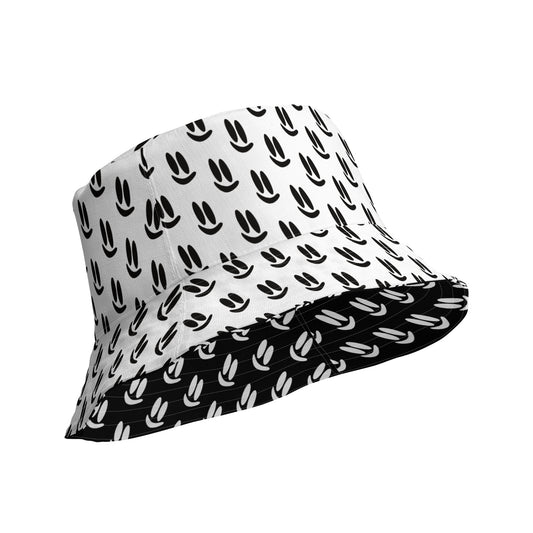 Smile More - Black and White Reversible Bucket Hat