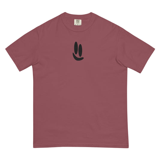 Smile More - Black Logo Men’s Garment-Dyed Heavyweight T-Shirt