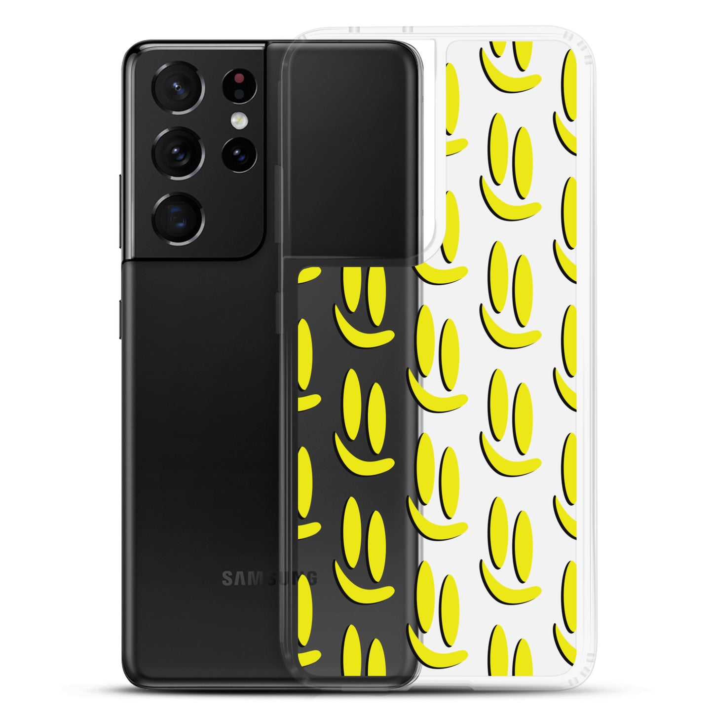 Smile More - Black and Gold Allover Samsung Case