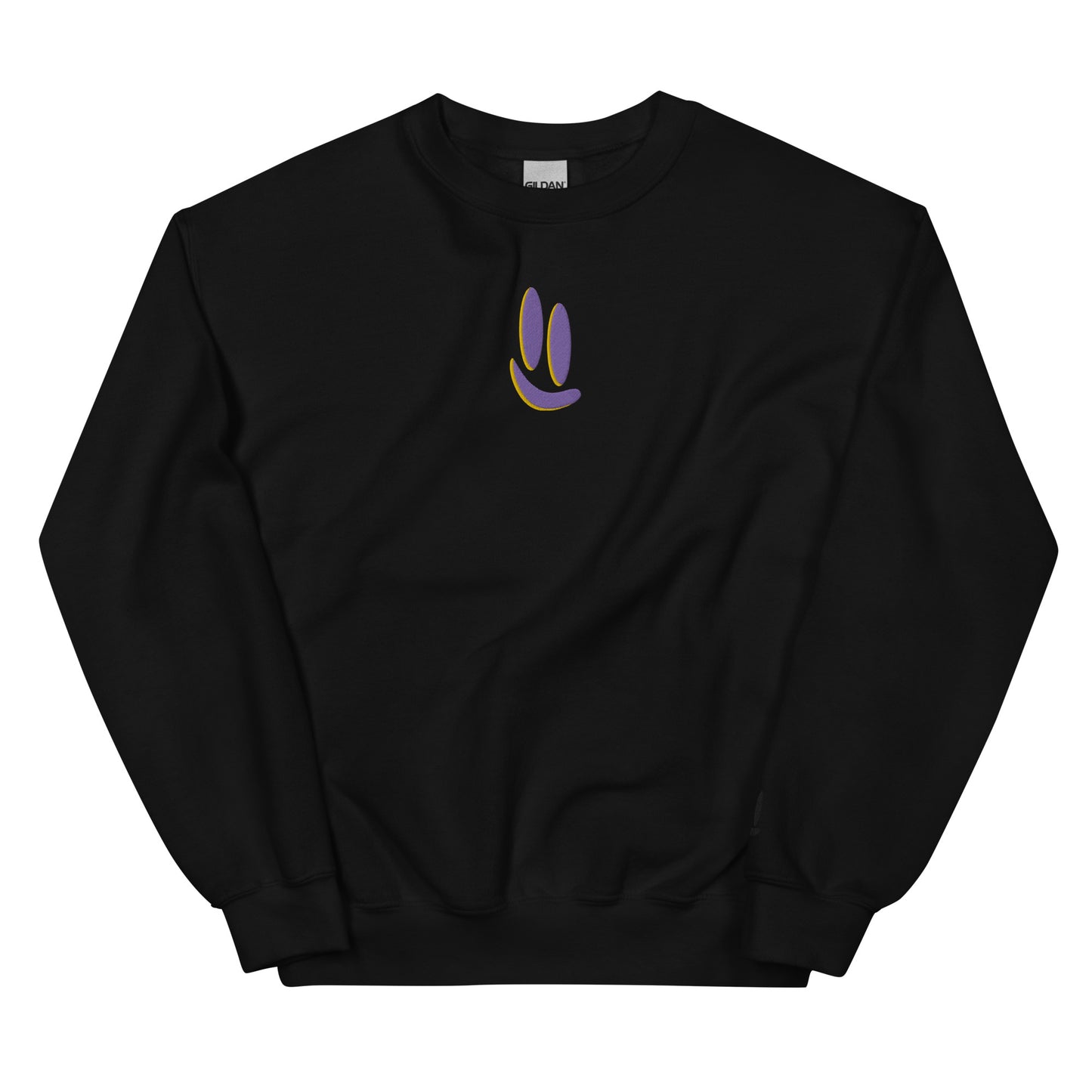 Smile More - Purple and Gold Embroidered Unisex Sweatshirt