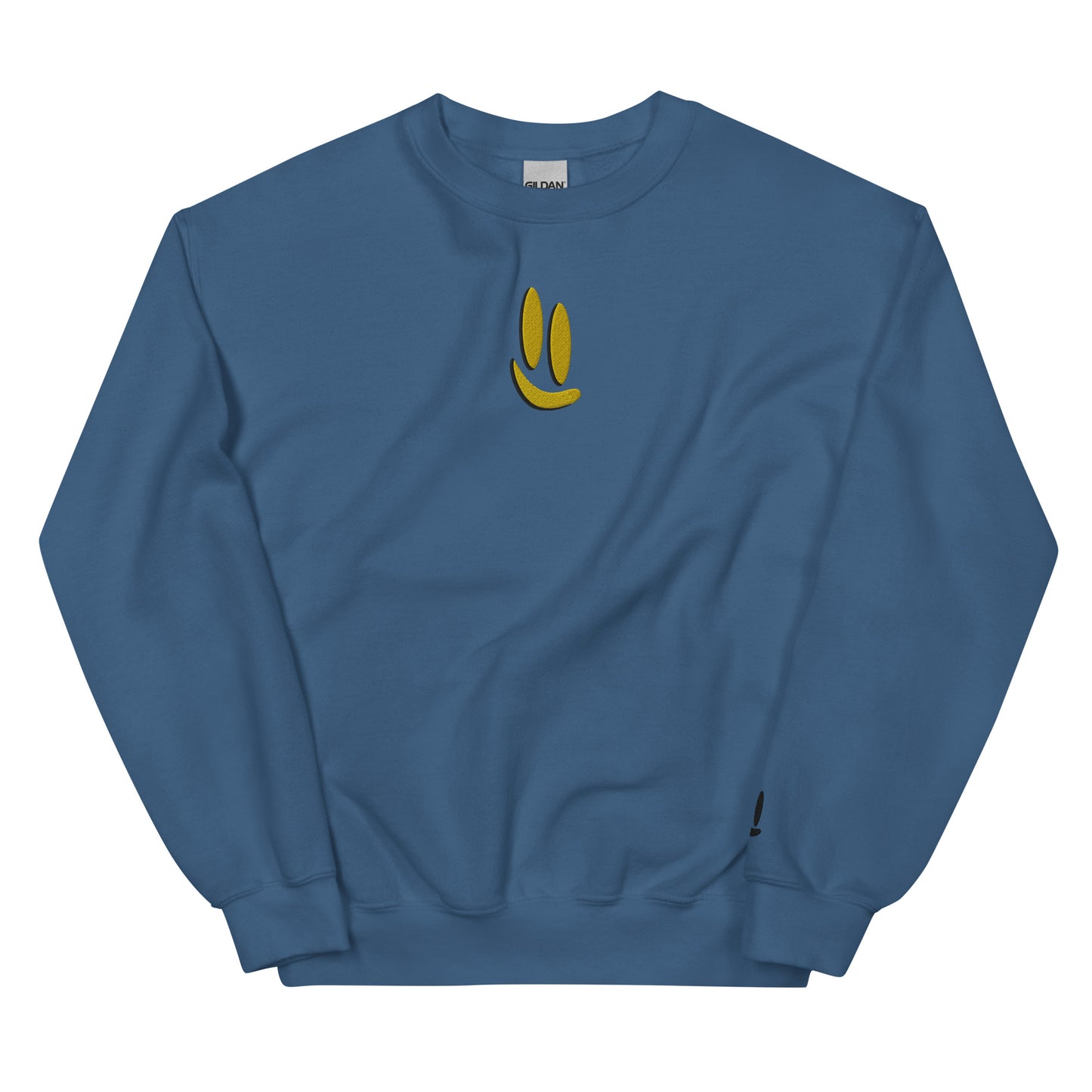 Smile More - Black and Gold Embroidered Unisex Sweatshirt