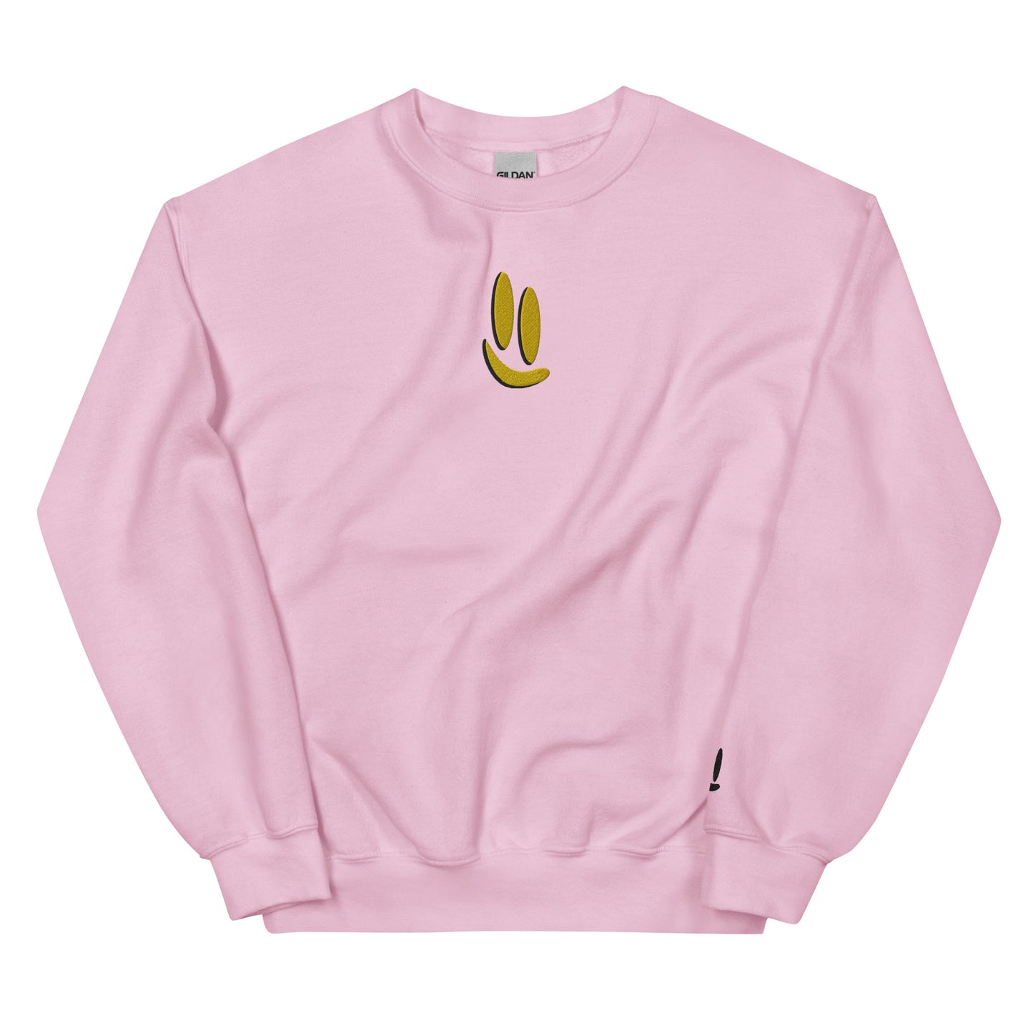 Smile More - Black and Gold Embroidered Unisex Sweatshirt