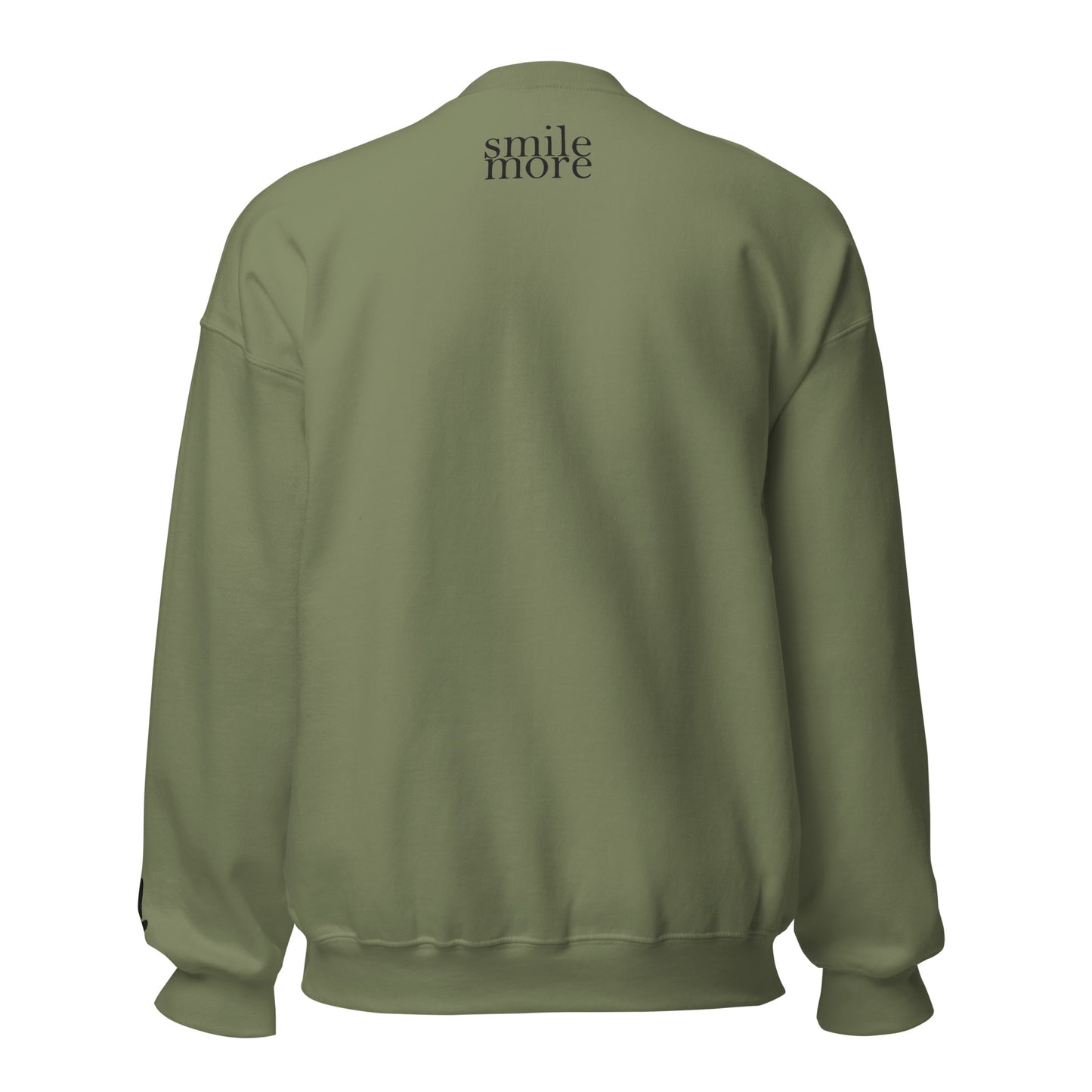 Smile More - Black and Gold Embroidered Unisex Sweatshirt