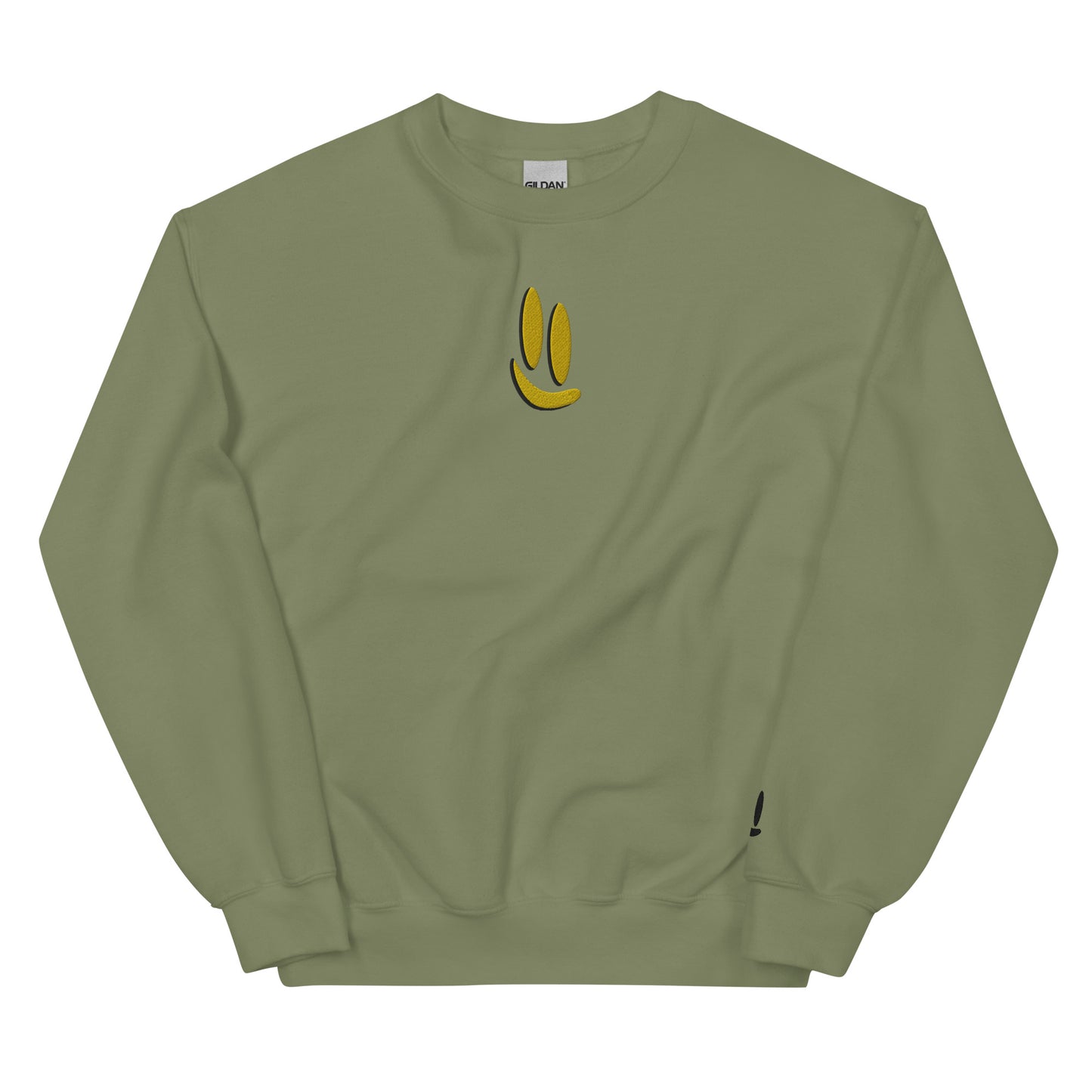 Smile More - Black and Gold Embroidered Unisex Sweatshirt