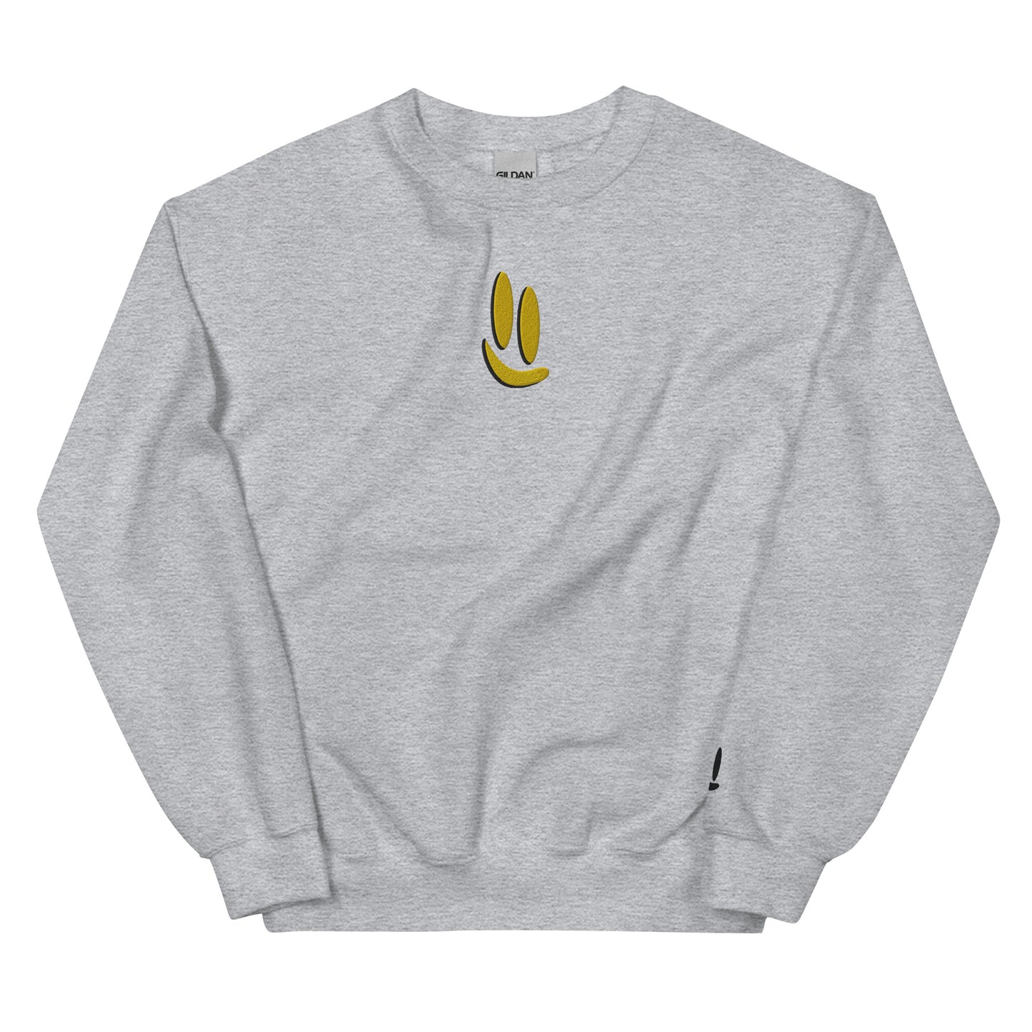 Smile More - Black and Gold Embroidered Unisex Sweatshirt