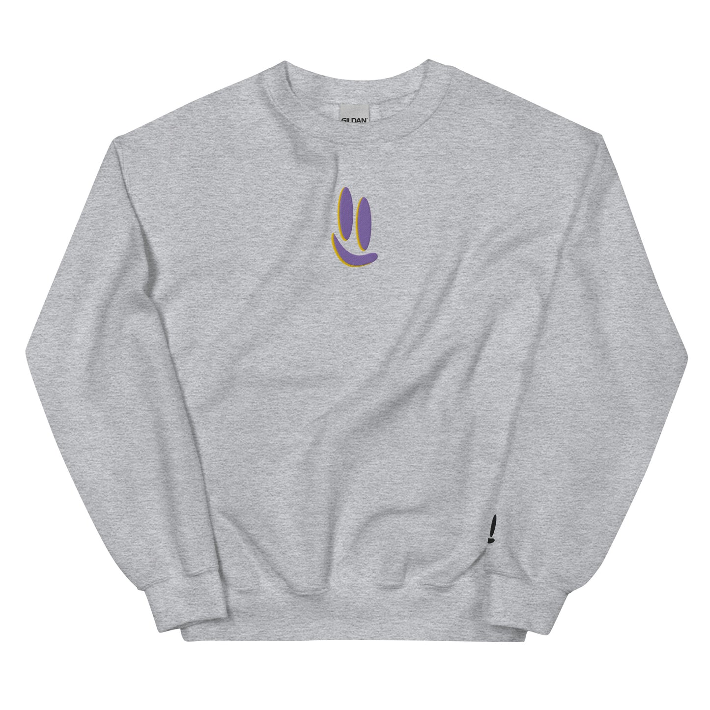 Smile More - Purple and Gold Embroidered Unisex Sweatshirt