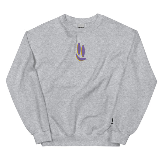 Smile More - Purple and Gold Embroidered Unisex Sweatshirt